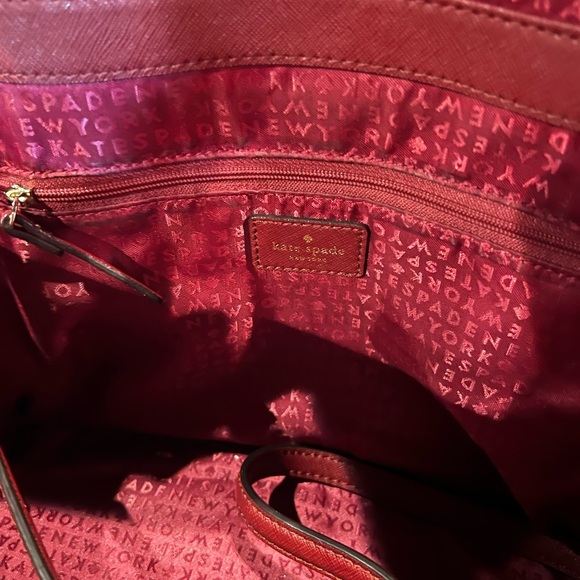 Kate Spade Laurel Way Lilah Burgundy Top Handle Bag - Picture 6 of 8